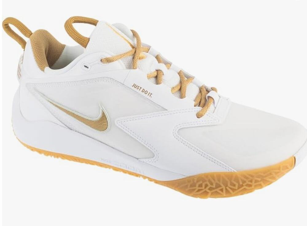 Nike HyperAce 3 Volleyball Shoes (FQ7074-105, White/ Dust/Gold) Size 12